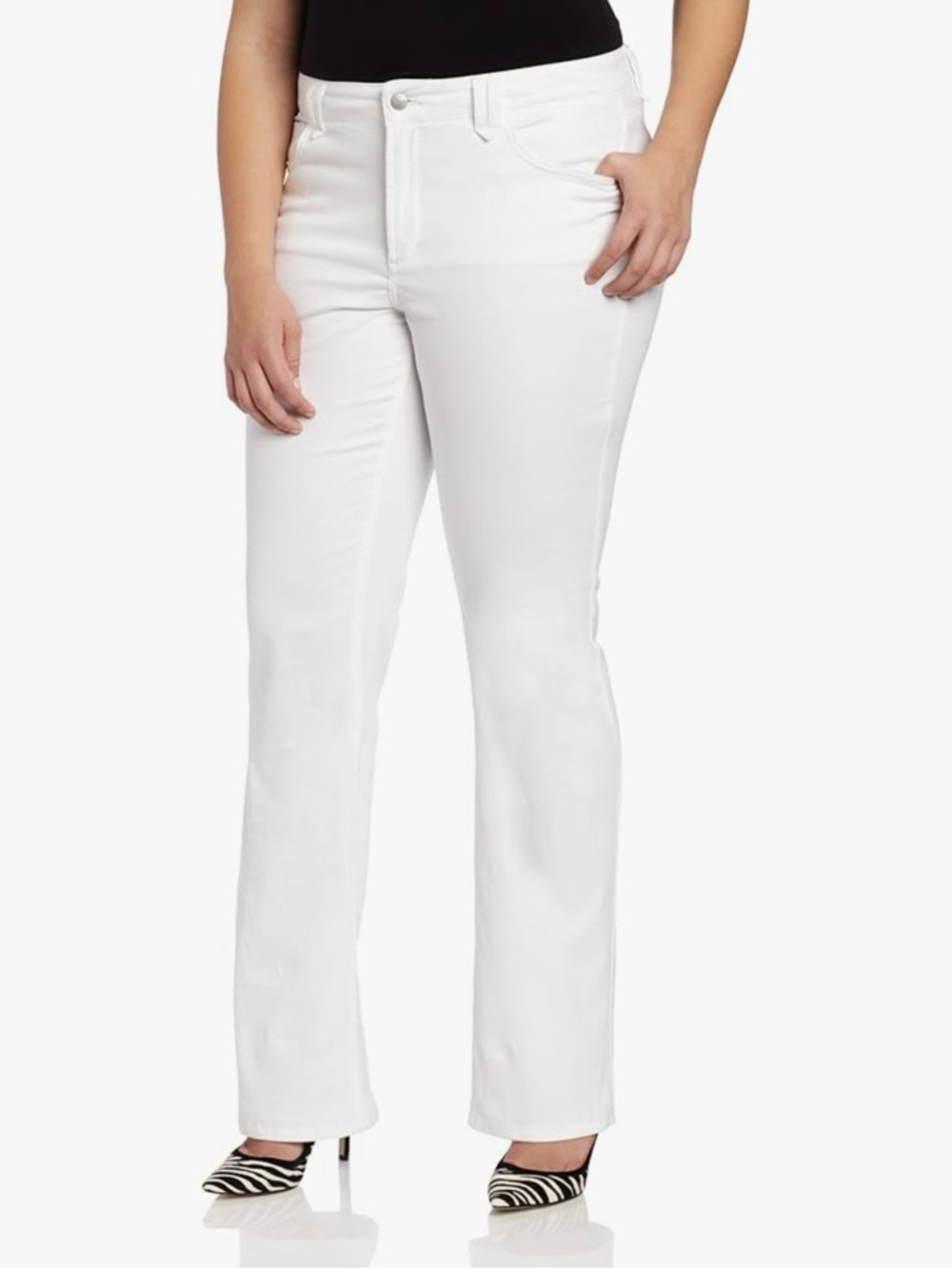 NWT Not Your Daughters Jeans Petite White ‘Hayden’ Straight Twill Pants, Size 0P
